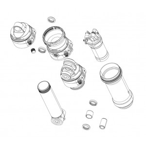 Takaiskunvaimentimen korjaussarja Rockshox volume reducing spacers Vivid C1