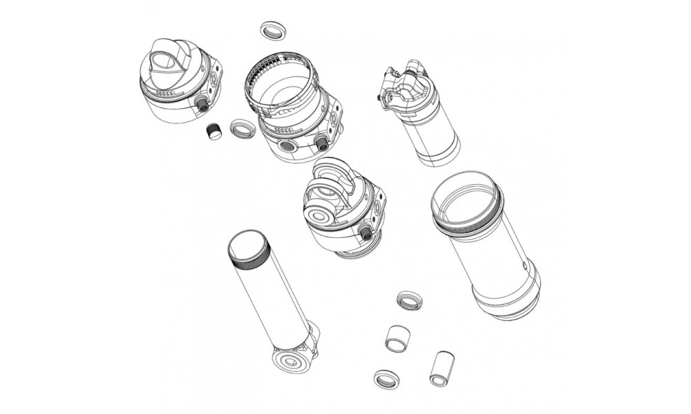 Takaiskunvaimentimen huolto-osa Rockshox damper shaft assembly Super Deluxe RC/RCT/RTR RC3/R A2 67.575mm A1 