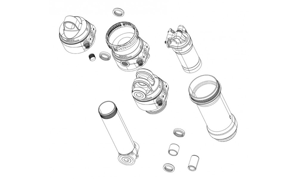 Takaiskunvaimentimen huolto-osa Rockshox damper shaft assembly Super Deluxe Air 47.555mm B1/B2 2018-2020 