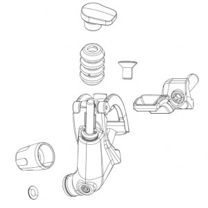 Satulatolpan huoltosarja Rockshox button Remote Reverb left