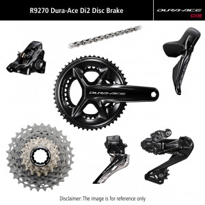 Sarja ryhmävaihteiston osia Shimano DURA-ACE Di2 R9270 Disc brakes 172.5mm 52x36T