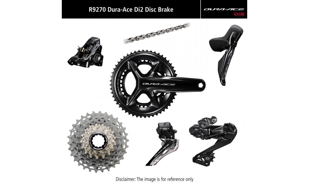 Sarja ryhmävaihteiston osia Shimano DURA-ACE Di2 R9270 Disc brakes 175mm 52x36T 