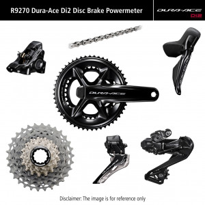 Sarja ryhmävaihteiston osia Shimano DURA-ACE Di2 R9270P Disc brakes 170mm 52x36T