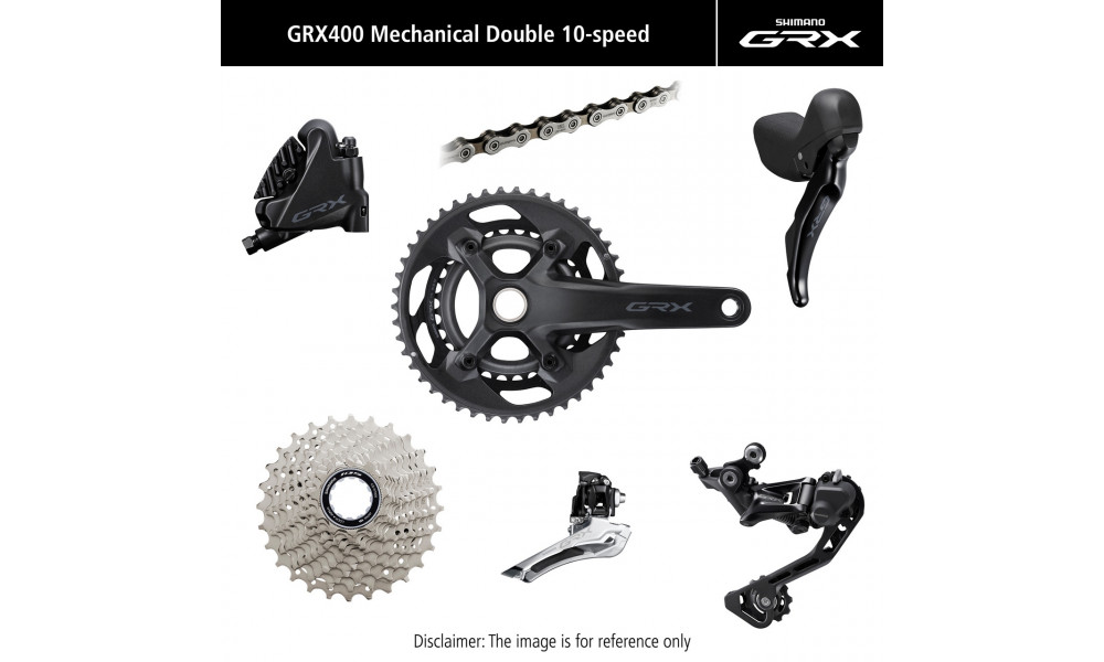 Sarja ryhmävaihteiston osia Shimano GRX 400 172.5mm 10-speed 46x30T 