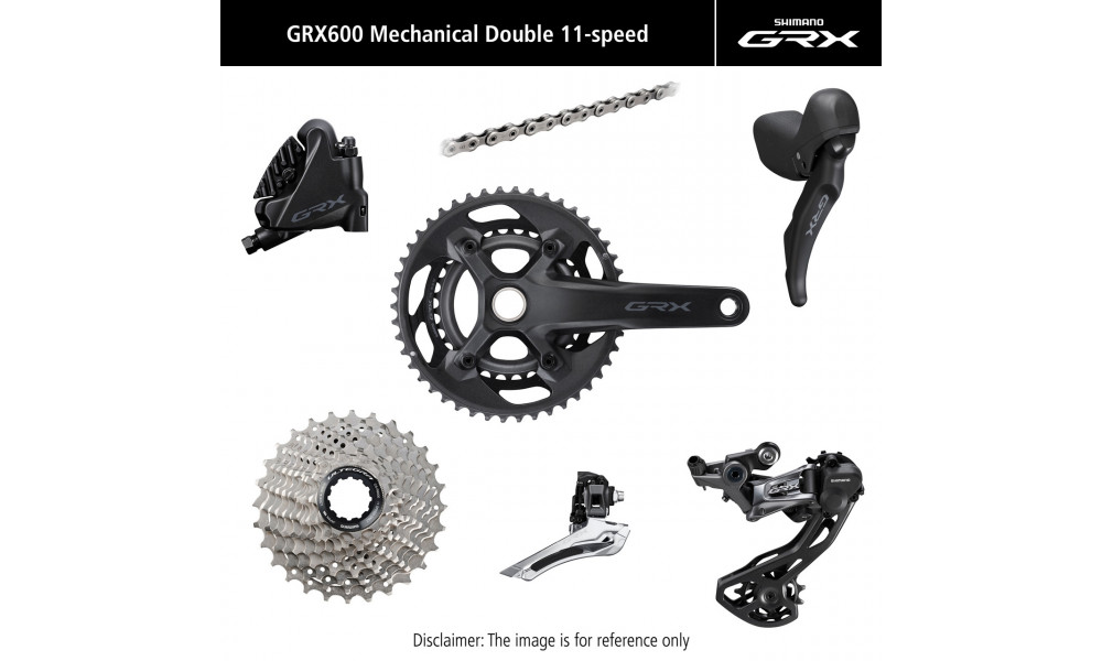 Sarja ryhmävaihteiston osia Shimano GRX 600 172.5mm 11-speed 46x30T 