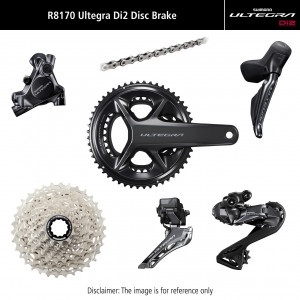 Sarja ryhmävaihteiston osia Shimano ULTEGRA Di2 R8170 Disc brakes 170mm 50x34T