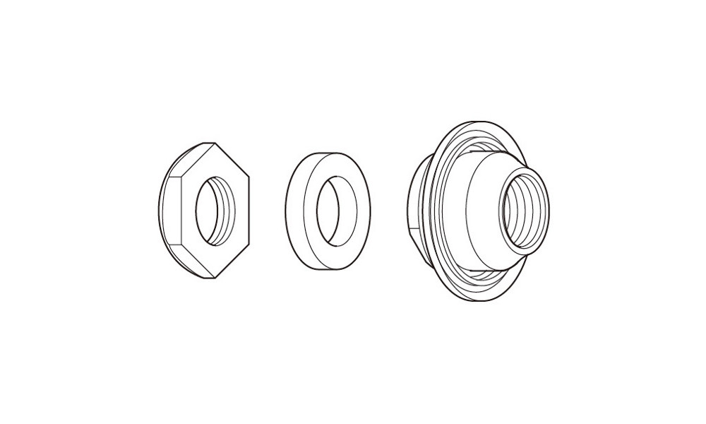 Kartio, aluslevyt ja mutteri Shimano FH-M529 left hand 