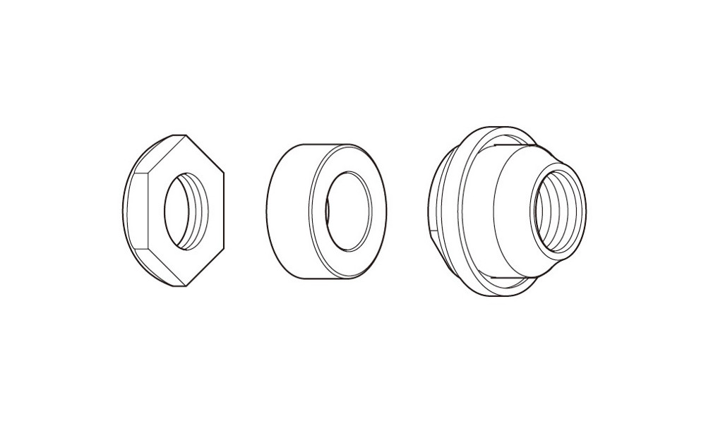 Kartio, aluslevyt ja mutteri Shimano FH-M595 left hand 