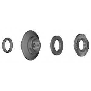 Kartio, aluslevyt ja mutteri Shimano HB-M435/495 left hand