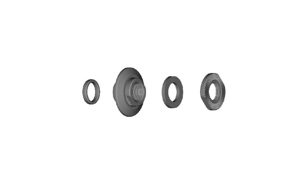 Kartio, aluslevyt ja mutteri Shimano WH-6800-F left hand 