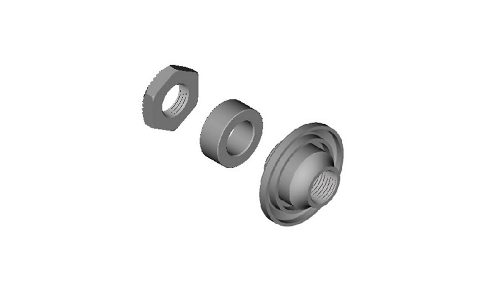 Kartio, aluslevyt ja mutteri Shimano WH-R501-R left hand 