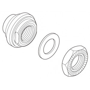 Kartio, aluslevyt ja mutteri Shimano WH-R501-R right hand