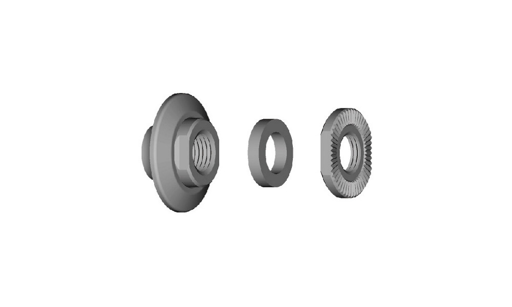 Kartio, aluslevyt ja mutteri Shimano HB-4500 