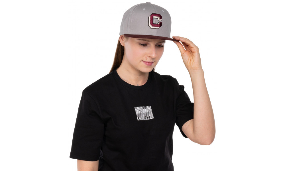 Cap Cube The Embossed grey'n'bordeaux - 5
