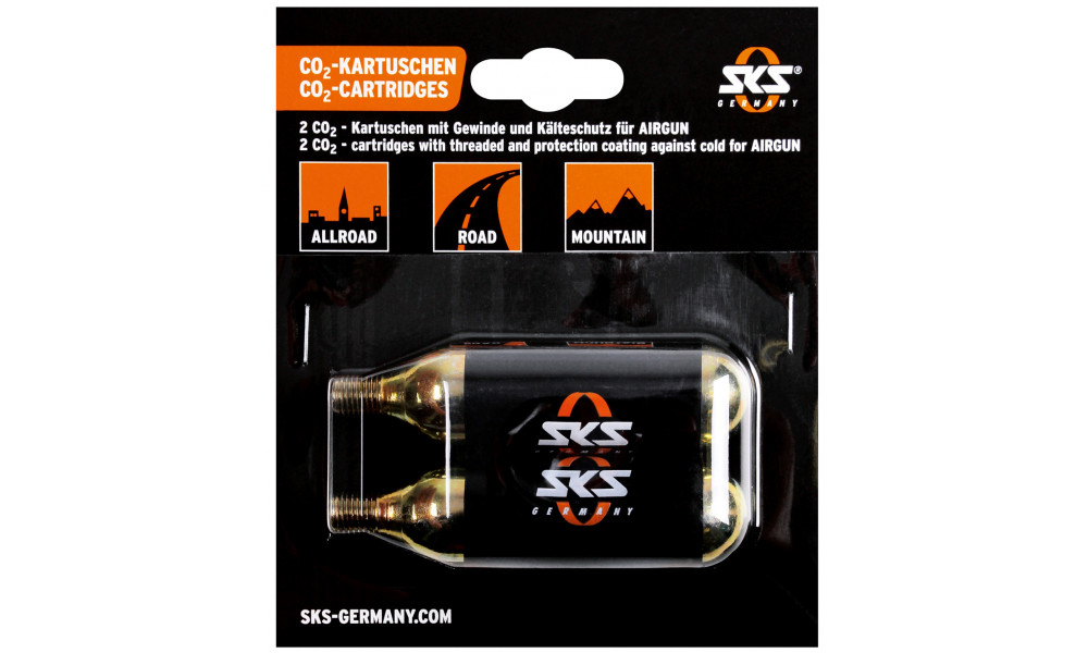 CO2 patruuna SKS for pump Airbuster (2x16g), threaded - 2