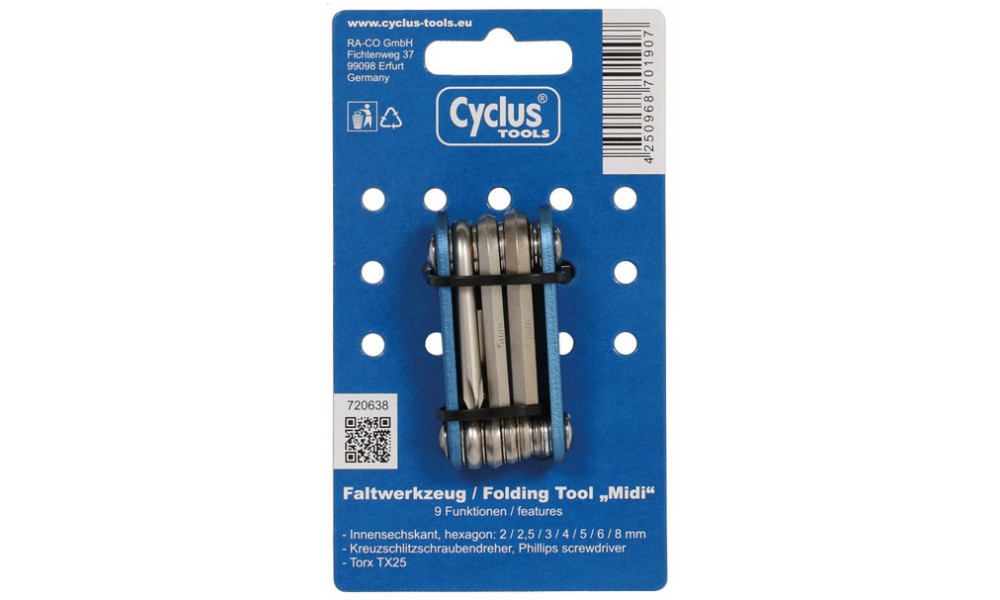 Työkalu Cyclus Tools Midi 9in1 Multitool taitettava (720638) - 3