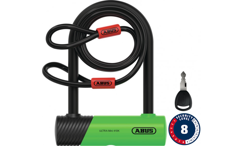 Lukko Abus Ultra Mini 410K/150HB140 green SH + Cobra 10/120 