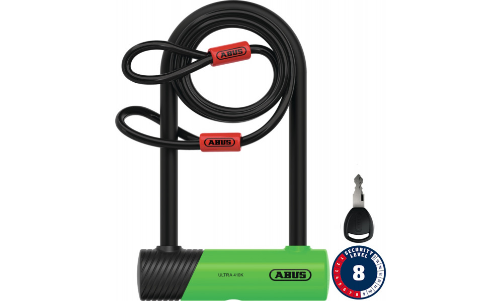 Lukko Abus Ultra Mini 410K/150HB180 green SH + Cobra 10/120 - 2