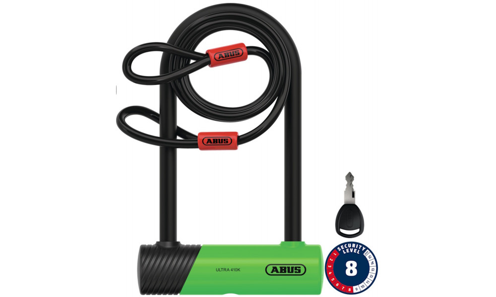 Lukko Abus Ultra Mini 410K/150HB180 green SH + Cobra 10/120 