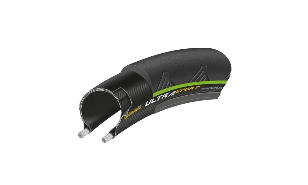 Rengas 28" Continental Ultra Sport II 23-622 black/green wire - 1