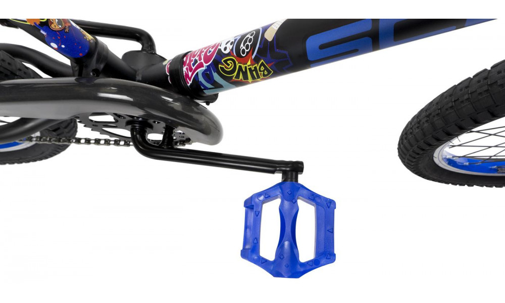 Dviratis SCORE Stickerbomb BMX black-blue - 1