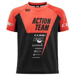 Pyöräilypaita S/S CUBE Junior X Actionteam orange'n'black
