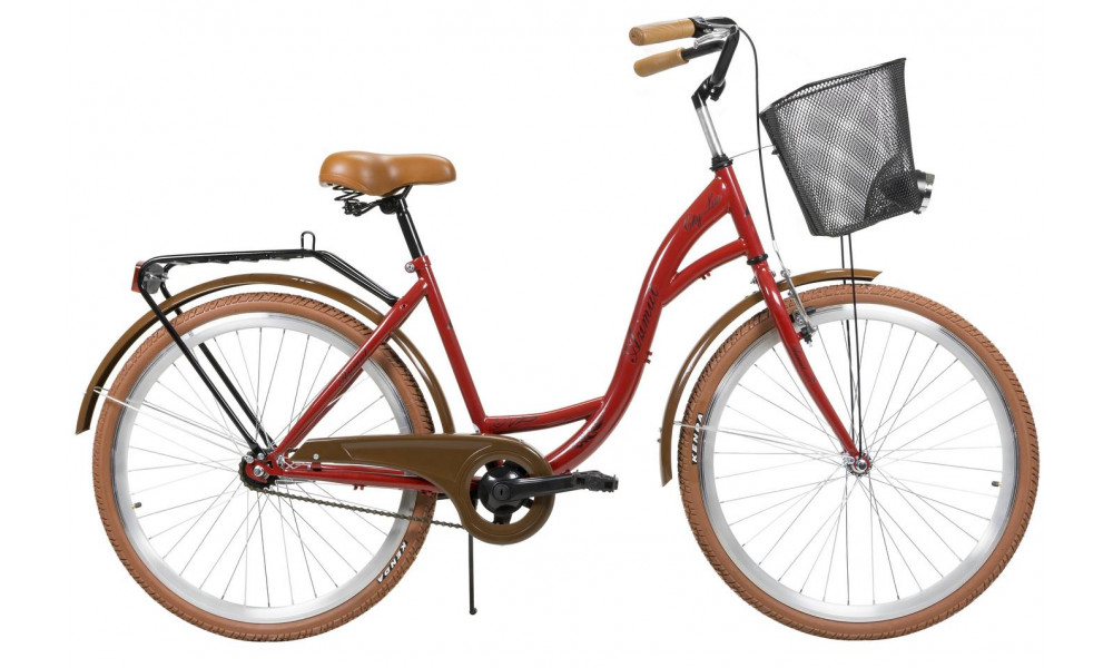 Polkupyörä AZIMUT City Lux 26" 2025 with basket bordo-brown - 2
