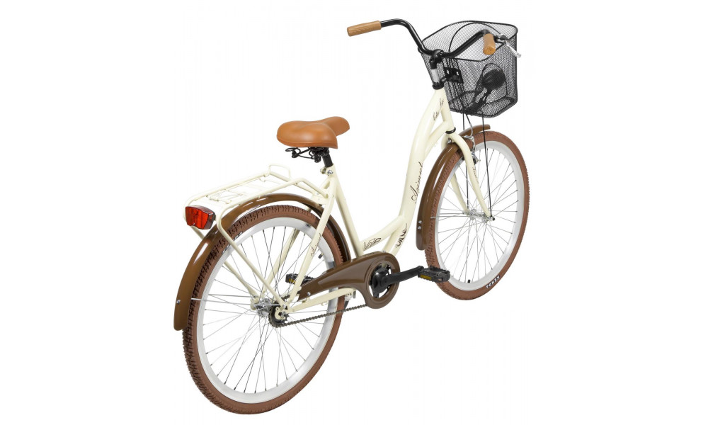 Polkupyörä AZIMUT City Lux 26" 2025 with basket cream-brown - 2