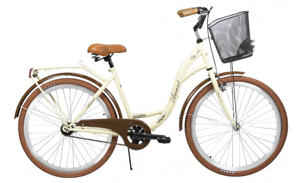 Polkupyörä AZIMUT City Lux 26" 2025 with basket cream-brown - 3