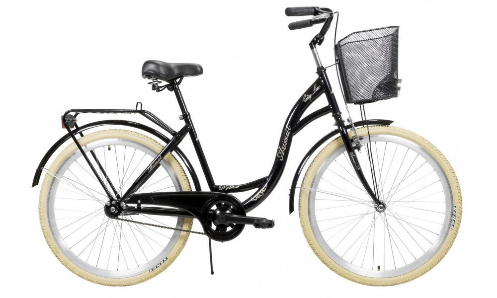 Polkupyörä AZIMUT City Lux 26" 2025 with basket black-cream - 1