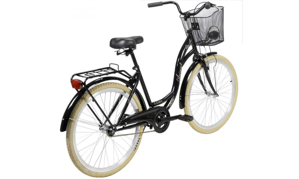 Polkupyörä AZIMUT City Lux 26" 2023 with basket black-cream - 2