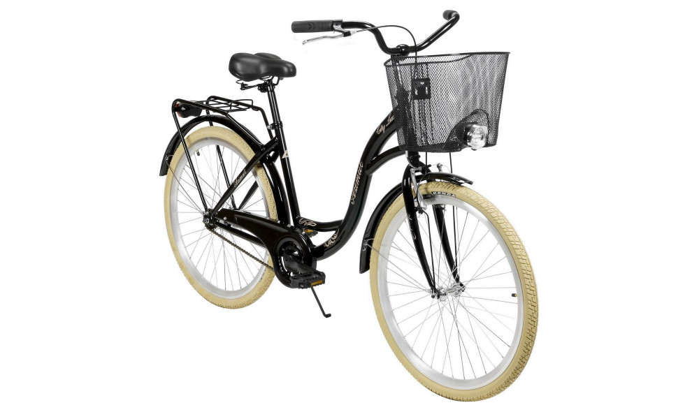 Polkupyörä AZIMUT City Lux 26" 2025 with basket black-cream - 7