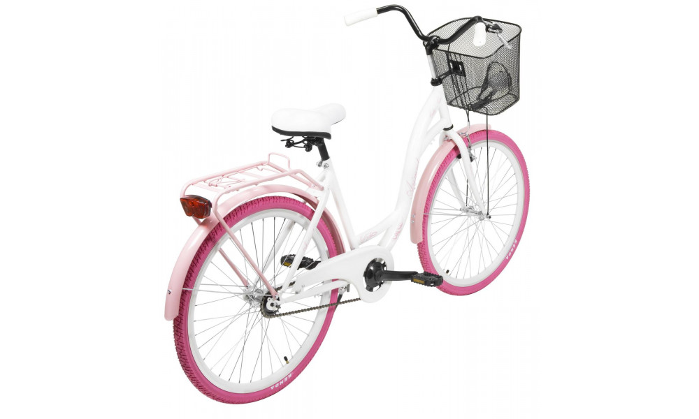 Polkupyörä AZIMUT City Lux 26" 2025 with basket white-pink - 1