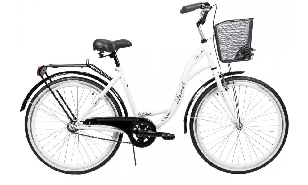 Polkupyörä AZIMUT City Lux 26" 2025 with basket white-black - 1