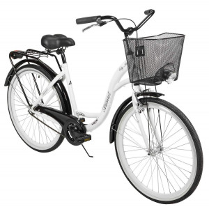 Polkupyörä AZIMUT City Lux 26" 2025 with basket white-black