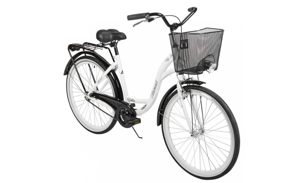 Polkupyörä AZIMUT City Lux 26" 2025 with basket white-black - 7