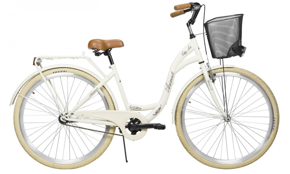 Polkupyörä AZIMUT City Lux 28" 2025 with basket light cream - 1
