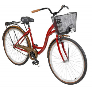 Polkupyörä AZIMUT City Lux 28" 2025 with basket bordo-brown