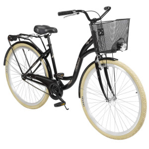 Polkupyörä AZIMUT City Lux 28" 2025 with basket black-cream