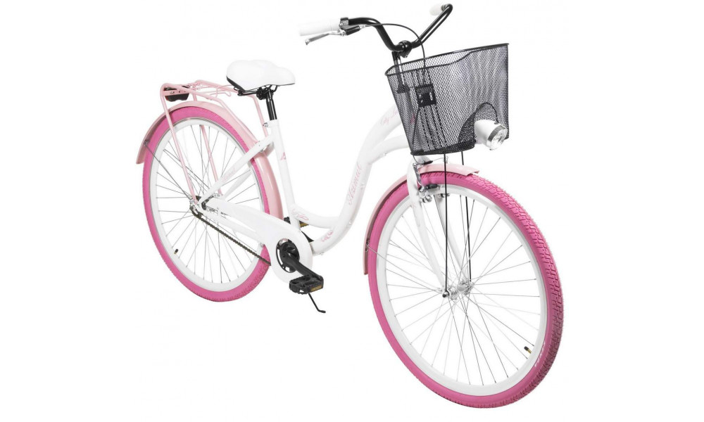 Polkupyörä AZIMUT City Lux 28" 2025 with basket white-pink - 8