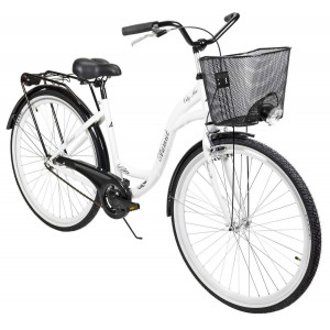 Polkupyörä AZIMUT City Lux 28" 2025 with basket white-black