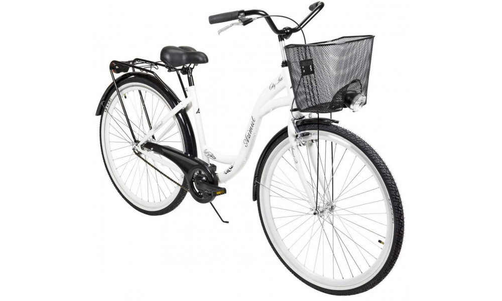 Polkupyörä AZIMUT City Lux 28" 2025 with basket white-black - 7