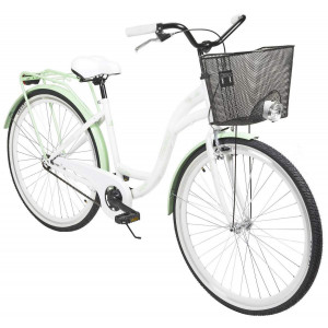 Polkupyörä AZIMUT City Lux 28" 2025 with basket white-mint