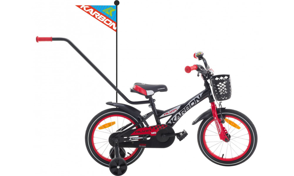 Polkupyörä Karbon Alvin 16 black-red 