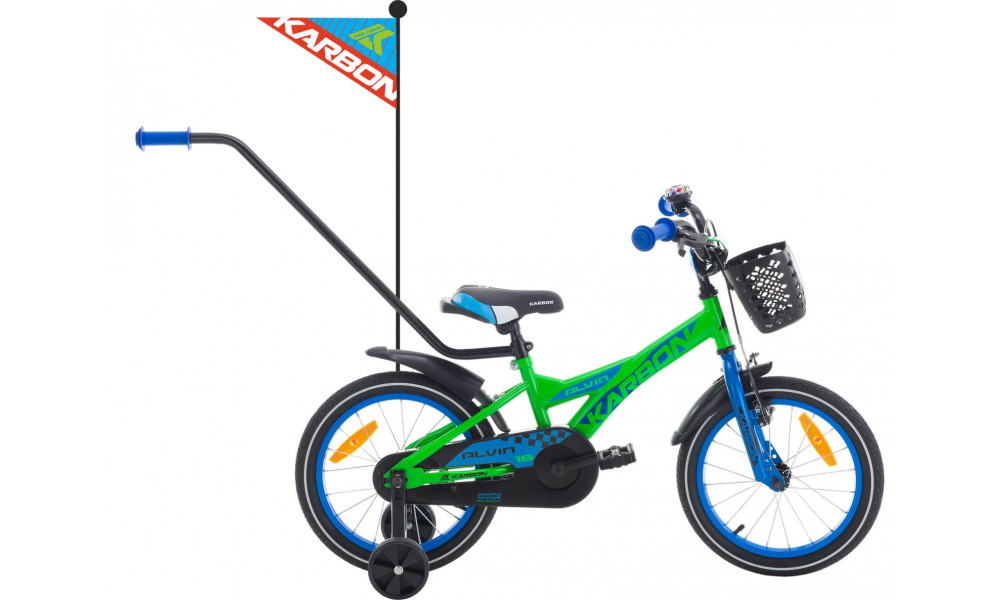 Polkupyörä Karbon Alvin 16 green-blue 