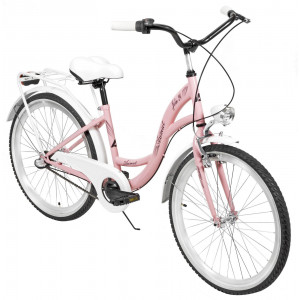 Polkupyörä AZIMUT Julie 24" 3-speed 2023 pink-white