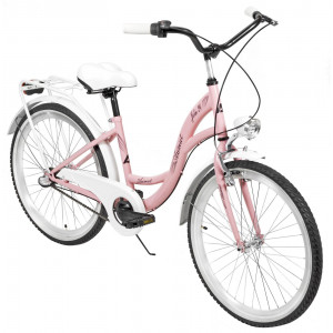 Polkupyörä AZIMUT Julie 24" 3-speed 2025 pink-white