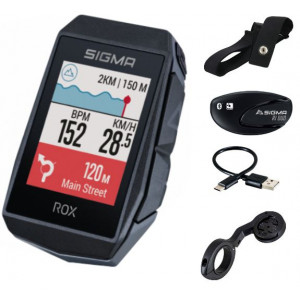 Pyörätietokone SIGMA ROX 11.1 Evo GPS Black HR Set