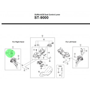 Vaihdevivun kansi Shimano DURA-ACE ST-9000 left w/ screws