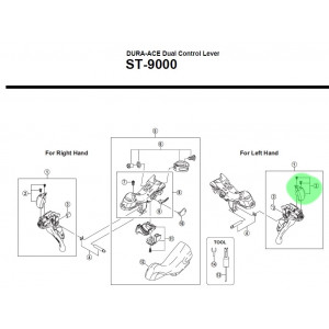 Vaihdevivun kansi Shimano DURA-ACE ST-9000 right w/ screws